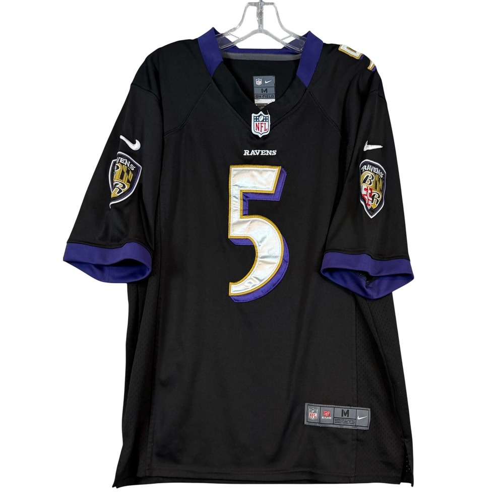 Nike Baltimore Ravens Joe Flacco 5 On Field Stitched Jersey Mens Medium NFL MVP‎